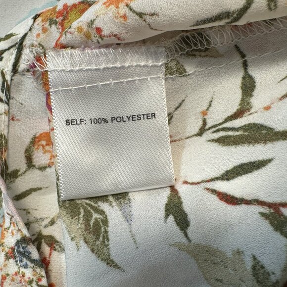 Rose & Olive Cream Floral Sheer Top EUC - Picture 8 of 9